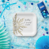 Faux Gold Snowflake Winter Wedding Papieren Bordje (Feest)