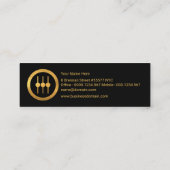 Faux Gold Sound Equalizer Panel Audio Mini Visitekaartje (Achterkant)