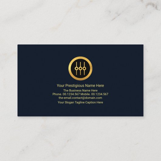 Faux Gold Sound Frequency Studio Engineer DJ Visitekaartje (Achterkant)