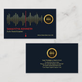 Faux Gold Sound Frequency Studio Engineer DJ Visitekaartje (Voorkant / Achterkant)