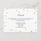 Faux Gold Sparkle Confetti bruiloft Details Kaart (Voorkant)