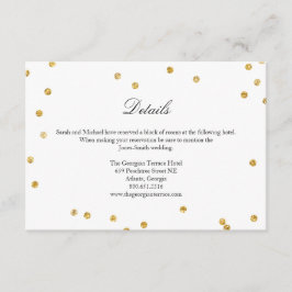 Faux Gold Sparkle Confetti bruiloft Details Kaart