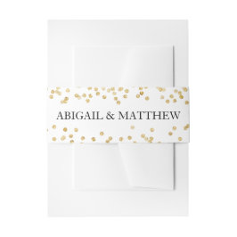 Faux Gold Sparkle Confetti bruiloft in | buikband Uitnodigingen Wikkel