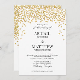 Faux Gold Sparkle Confetti bruiloft uitnodiging
