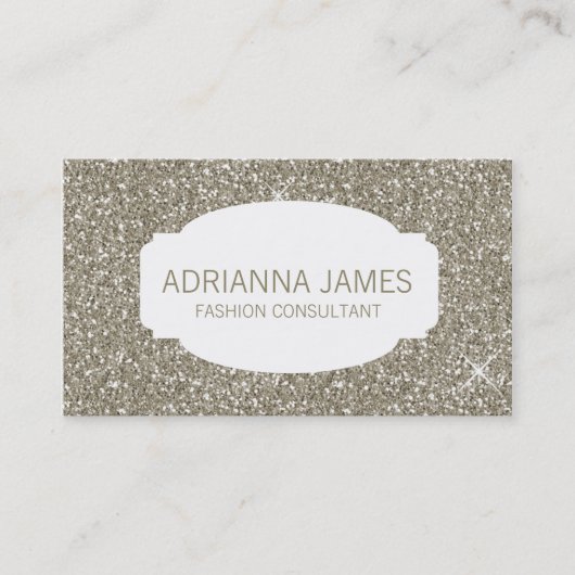 Faux Gold Sparkle Glitter Visitekaartje (Voorkant)