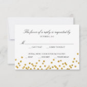 Faux Gold Sparkle Response Kaart met Menukeuzes (Voorkant)