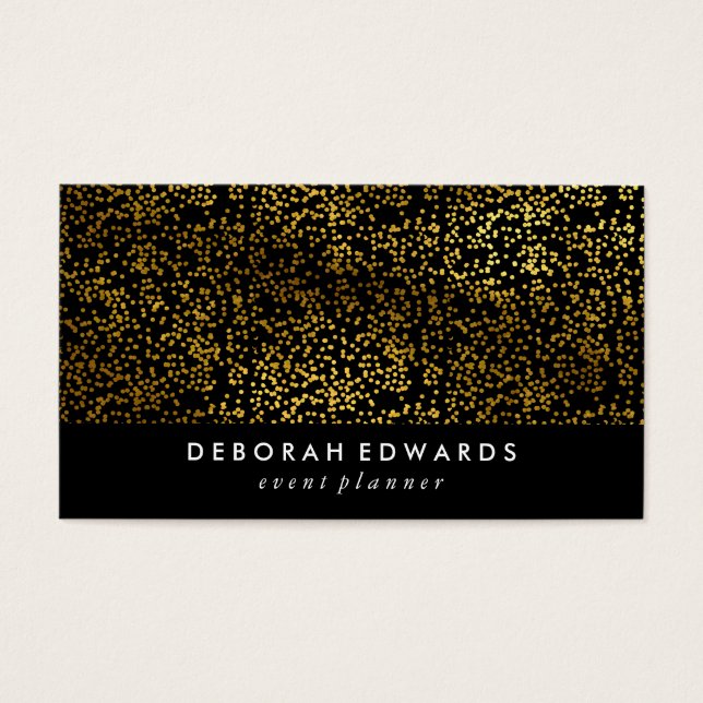Faux Gold Spect Plain Black Visitekaartjes (Voorkant)