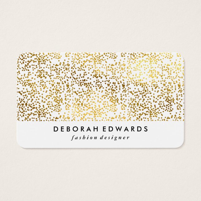 Faux Gold Spect Plain White Visitekaartjes (Voorkant)