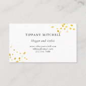 Faux Gold Splashes met Elegant Typografie Visitekaartje (Achterkant)