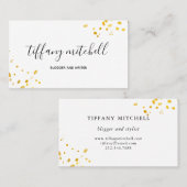 Faux Gold Splashes met Elegant Typografie Visitekaartje (Voorkant / Achterkant)