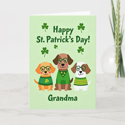 Faux Gold St Patricks Day Grandma Card Kaart (Voorkant)