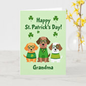Faux Gold St Patricks Day Grandma Card Kaart (Gele Bloem)