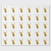 faux gold stag hert kerst verpakkingspapier cadeaupapier (Vlak)