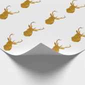 faux gold stag hert kerst verpakkingspapier cadeaupapier (Hoek)