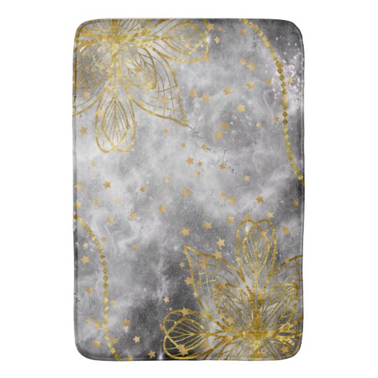 Faux Gold Star Mandala Bath Mat Large (Voorkant Verticaal)