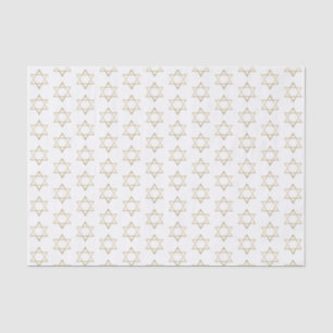 Faux Gold Star van David Hanukkah White Holiday Tissuepapier