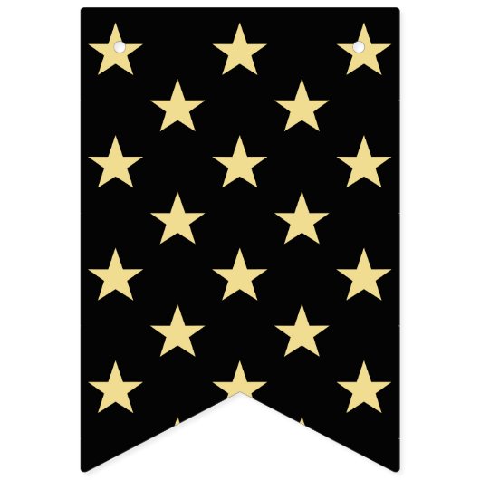 Faux Gold Stars Stripes Happy New Years Eve Party Vlaggetjes (Eerste vlag)