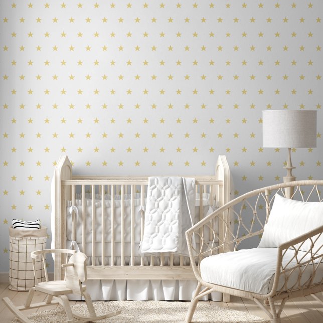 Faux Gold Sterren Kwekerij Kinder Kamer Home Wandd Behang (Faux Gold Stars Nursery Kids Room Home Wall Decor Wallpaper)