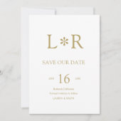 Faux Gold | Stijlvolle moderne save the date Kaart (Voorkant)