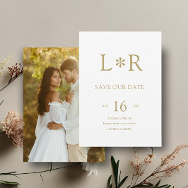Faux Gold | Stijlvolle moderne save the date Kaart