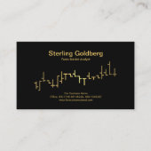 Faux Gold Stock Exchange Graph Forex Dealer Visitekaartje (Voorkant)