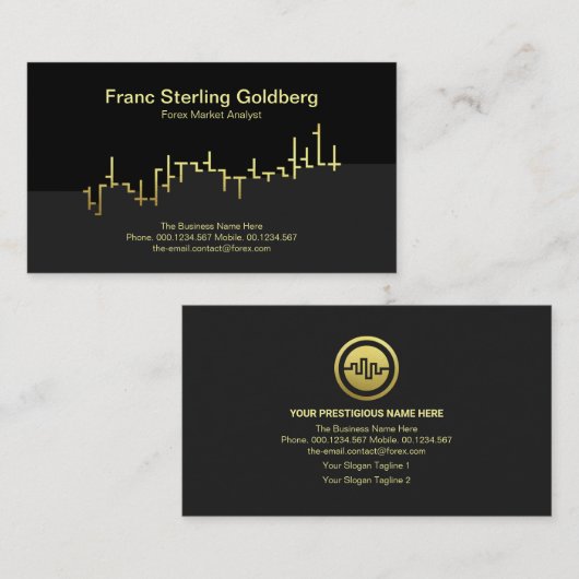 Faux Gold Stock Exchange Graph Futures Market Visitekaartje (Voorkant / Achterkant)