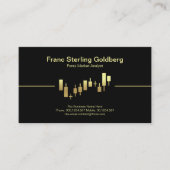Faux Gold Stock Exchange Graph Stock Broker Visitekaartje (Voorkant)