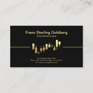 Faux Gold Stock Exchange Graph Stock Broker Visitekaartje