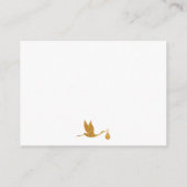 Faux Gold Stork Baby shower Luier Raffle Tickets Informatiekaartje (Achterkant)