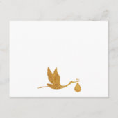Faux Gold Stork Baby shower Luier Raffle Tickets Informatiekaartje (Achterkant)