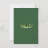 Faux Gold Strip Dark Green Surprise Birthday Party Kaart (Achterkant)