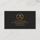 Faux Gold Stripe Retro Black Elegance Chauffeur Visitekaartje (Achterkant)