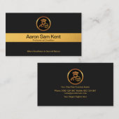 Faux Gold Stripe Retro Black Elegance Chauffeur Visitekaartje (Voorkant / Achterkant)