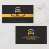 Faux Gold Stripe Retro Grey Truck Transport Visitekaartje (Voorkant / Achterkant)