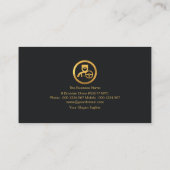 Faux Gold Stripes Dark Blue Professional Chauffeur Visitekaartje (Achterkant)