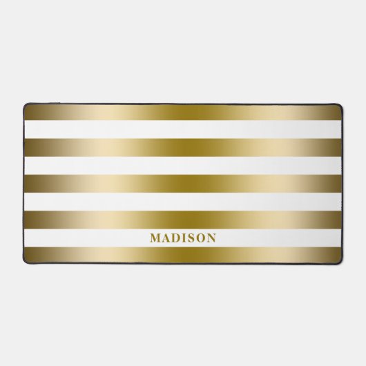 Faux Gold Stripes geometrisch patroon Bureaumat (Voorkant)