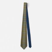 Faux Gold Stripes op Deep Navy Blue Stropdas (Voorkant)
