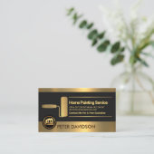 Faux Gold Stripes Roller Paint Painter Visitekaartje (Staand voorkant)