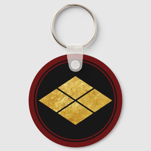  Faux Gold Takeda Japan Mon Vector Art Sleutelhanger (Voorkant)
