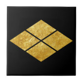  Faux Gold Takeda Japan Mon Vector Art Tegeltje (Voorkant)