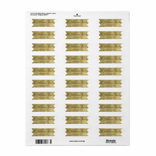 Faux Gold Tape Etiket (Full Sheet)