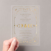 Faux Gold Tarot Hemelse Huwelijk Acryl Uitnodigingen (Insitu (Draagbaar))