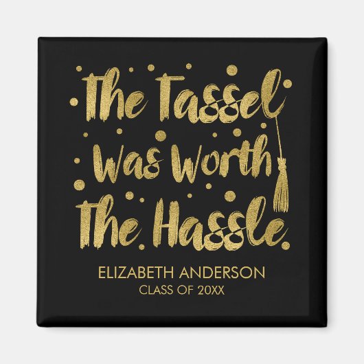 Faux Gold Tassel Afstuderen Magneet (Voorkant)