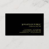 Faux Gold Text Elegant Luxury Premium Zwart Visitekaartje (Voorkant)