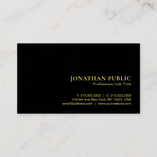 Faux Gold Text Elegant Luxury Premium Zwart Visitekaartje