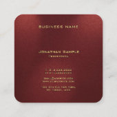 Faux Gold Text Elegant Monogram Afgeronde hoek Vierkante Visitekaartje (Achterkant)