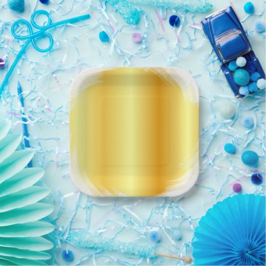 Faux Gold Trendy Elegant Glamoureuze Sjabloon Pape Papieren Bordje (Feest)