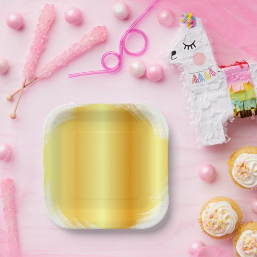 Faux Gold Trendy Elegant Glamoureuze Sjabloon Pape Papieren Bordje (Feest)