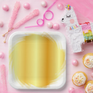 Faux Gold Trendy Elegant Glamoureuze Sjabloon Papieren Bordje