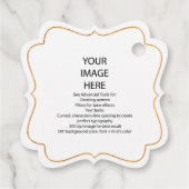 Faux Gold Trim, DIY Aangepaste Fancy Vierkante Gif Bedankjes Labels (Achterkant)